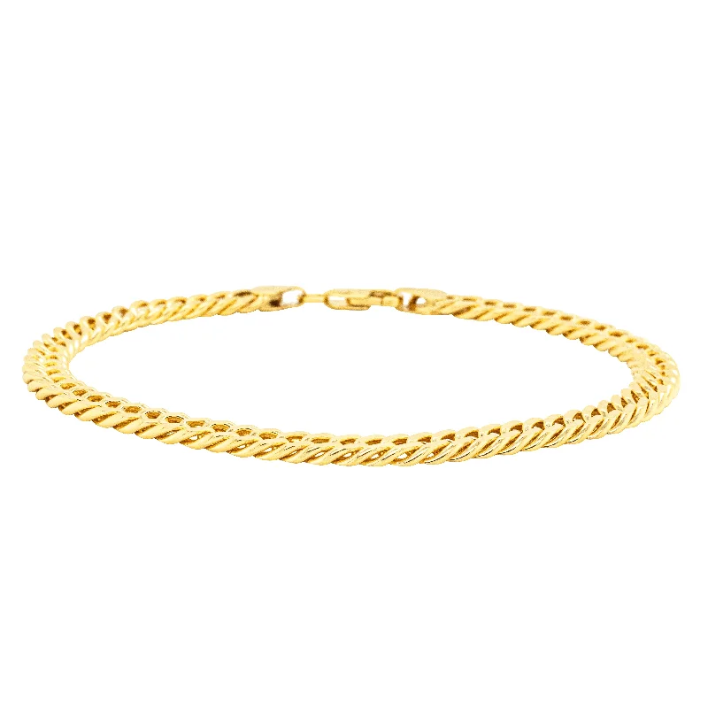 9ct Yellow Gold Double Curb Bracelet