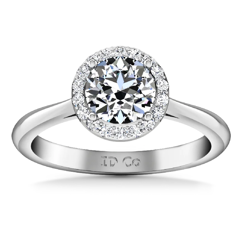 Halo  Engagement Ring Etoile 14K White Gold