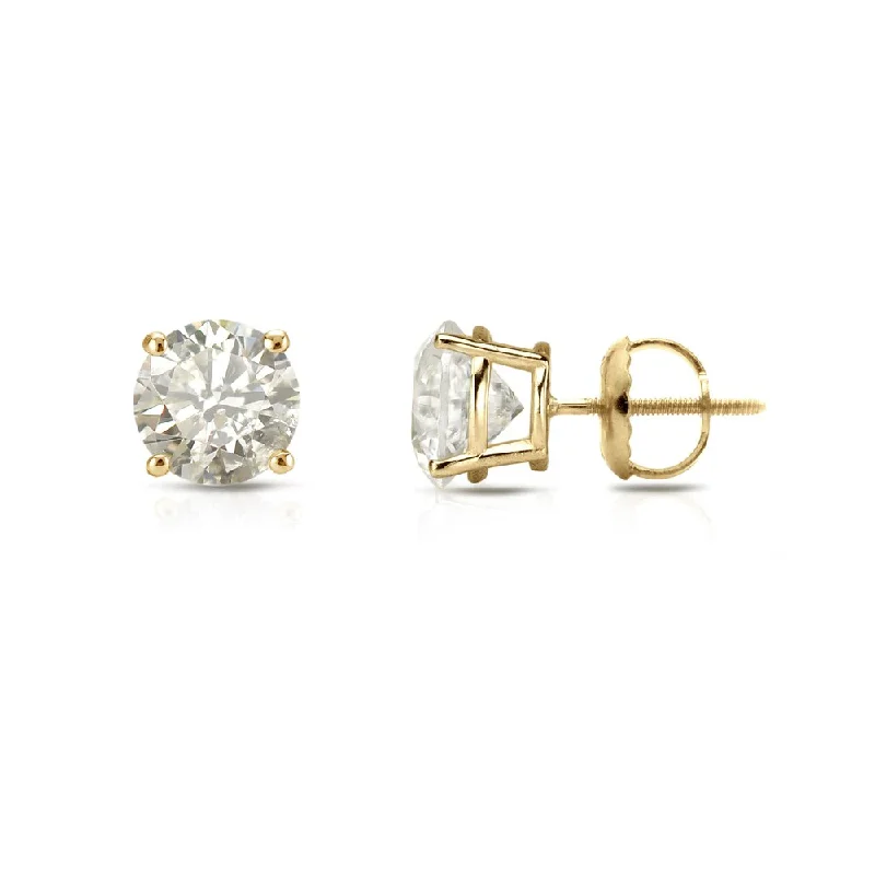 Auriya 18k Gold 1/2ct TW Clarity-enhanced Diamond Stud Earrings (J-K, I2-I3)