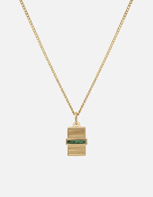 Vault Necklace, Gold Vermeil/Emeralds