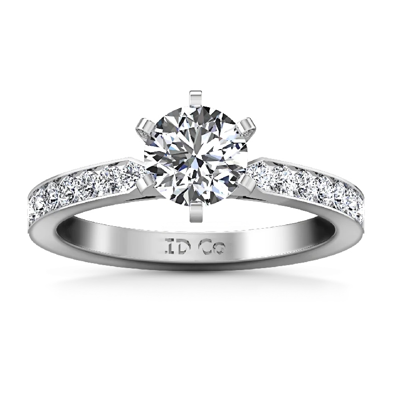 Pave Engagement Ring Bianca 14K White Gold