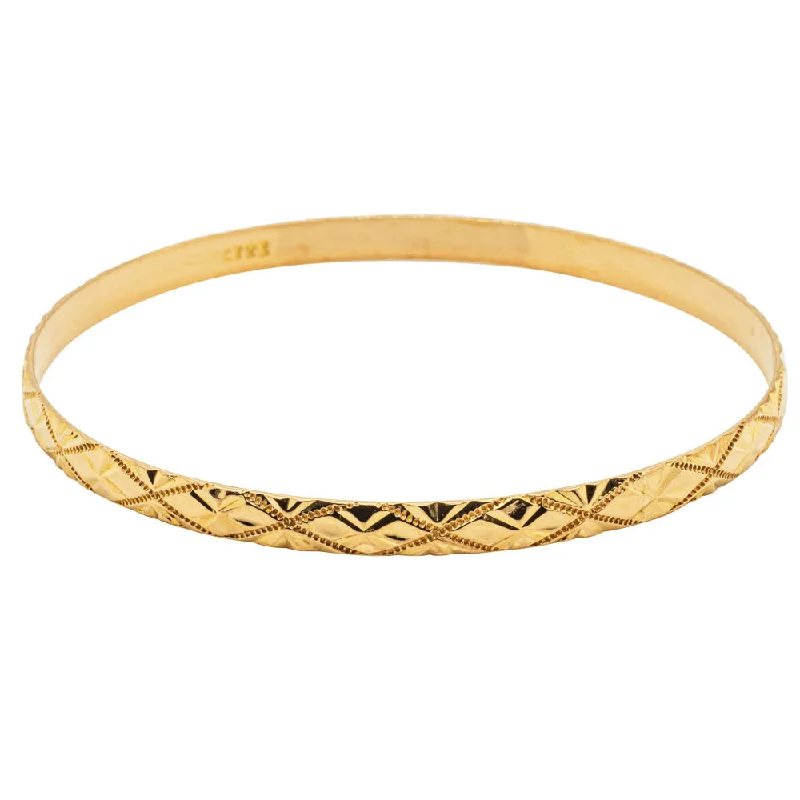 Deja Vu 22ct Yellow Gold Patterned Bangle