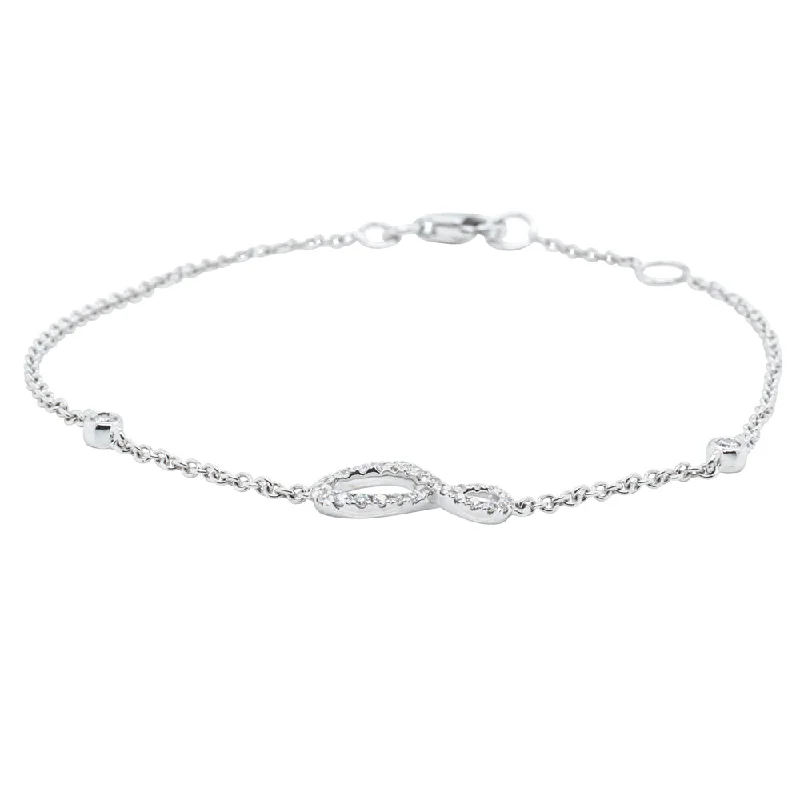 18ct White Gold .19ct Diamond Infinity Bracelet