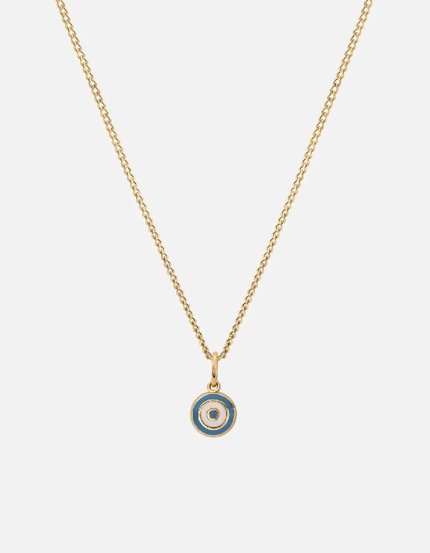 Ojos Necklace, Gold Vermeil/Sky Blue