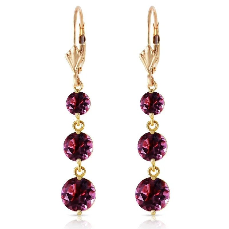 7.2 Carat 14K Solid Gold Rainfall Amethyst Earrings