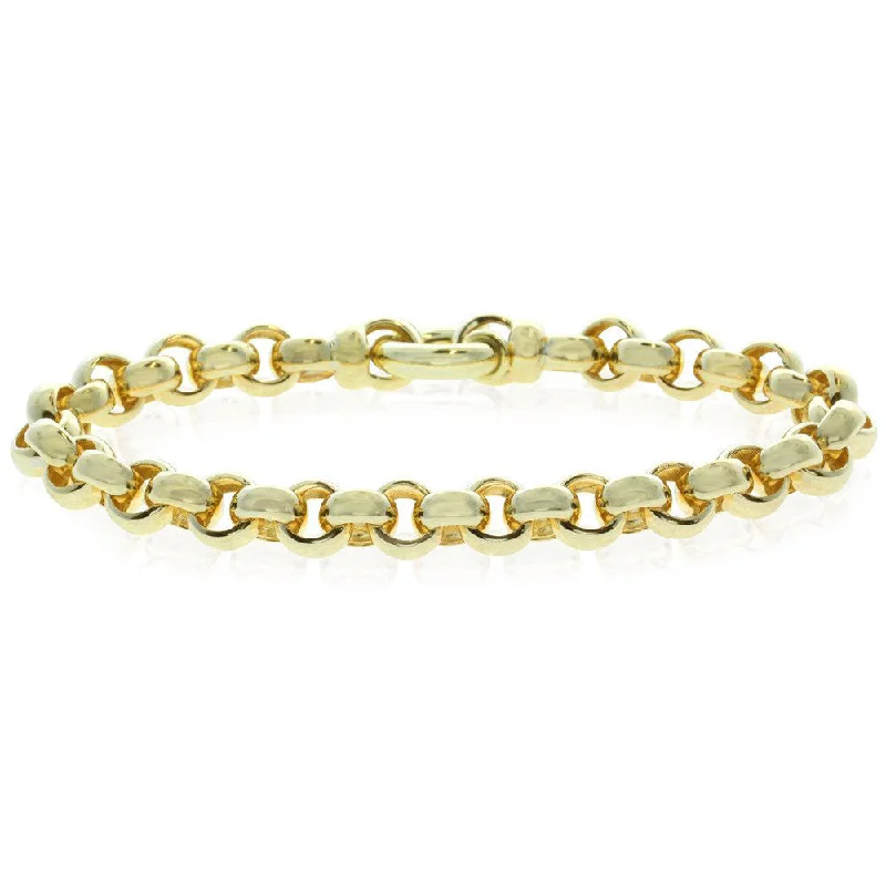 9ct Yellow Gold Belcher Bracelet With Bolt Clasp