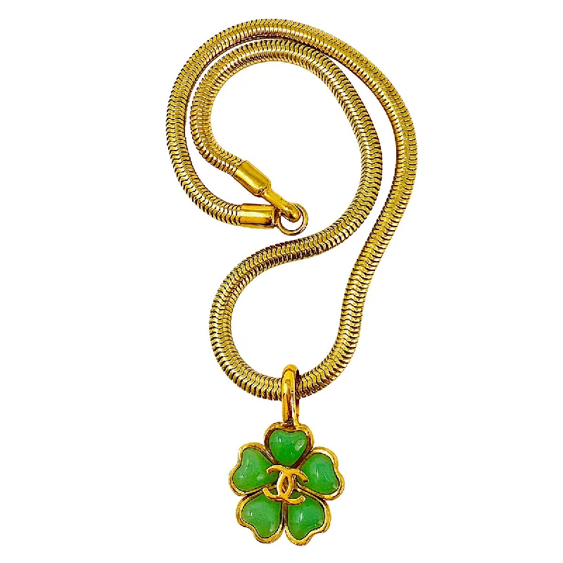 Chanel Vintage 1997 Gold-tone 15" Camillia Pendant Necklace