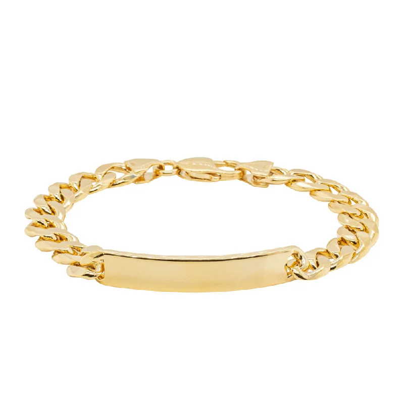 9ct Yellow Gold Curb Link ID Bracelet