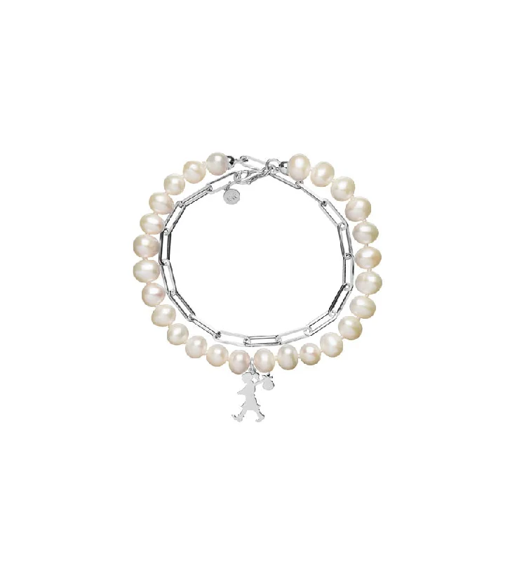 Karen Walker Girl With All The Pearls & Chain Bracelet