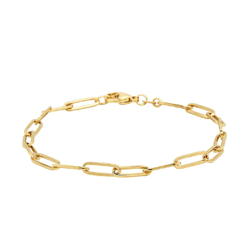 18ct Yellow Gold Paperclip Link Bracelet