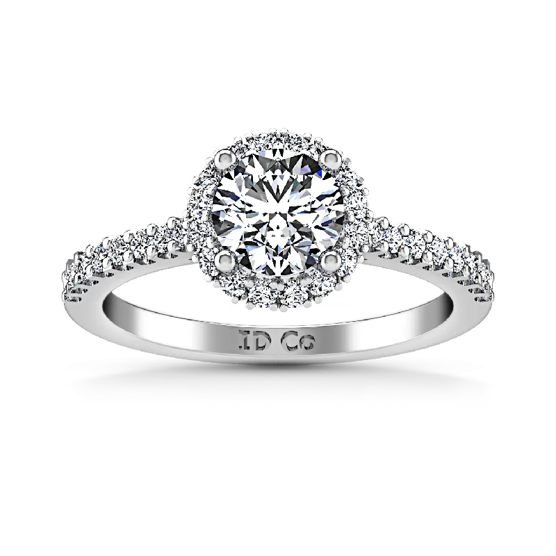 Halo  Engagement Ring Bethany 14K White Gold