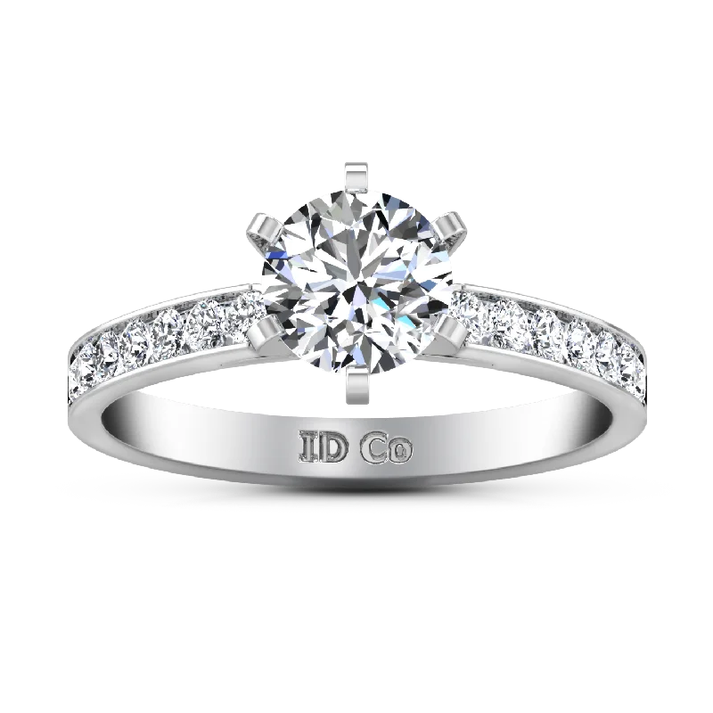 Pave Engagement Ring Yvonne 14K White Gold