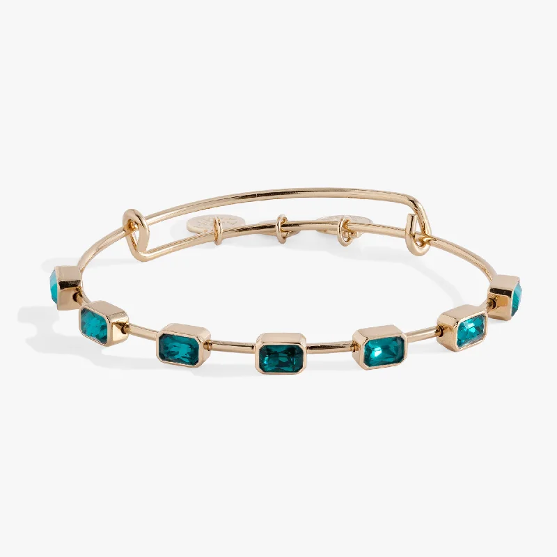 December Birthstone Emerald Cut Bangle