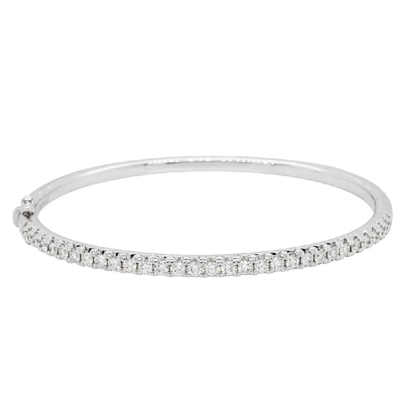 18ct White Gold Diamond Comet Bangle