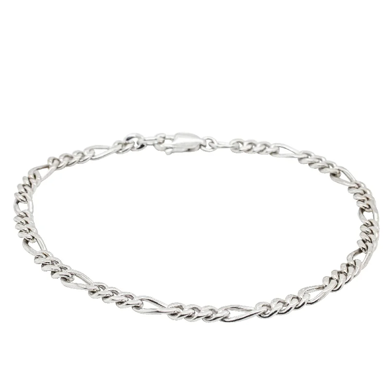 Deja Vu 9ct White Gold Figaro Bracelet