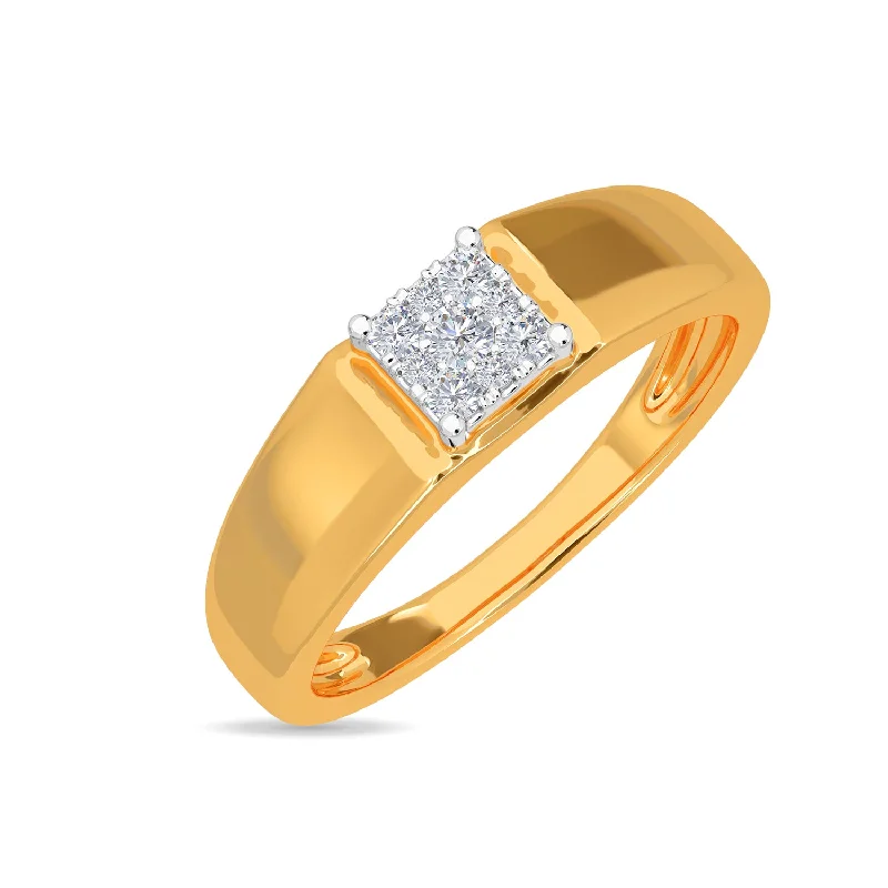 Square Classic Band Ring For Him