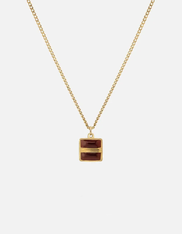 Cardinal Necklace, Gold Vermeil/Red