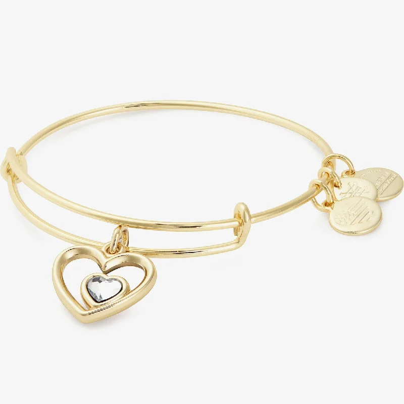 Heart in Heart Charm Bangle