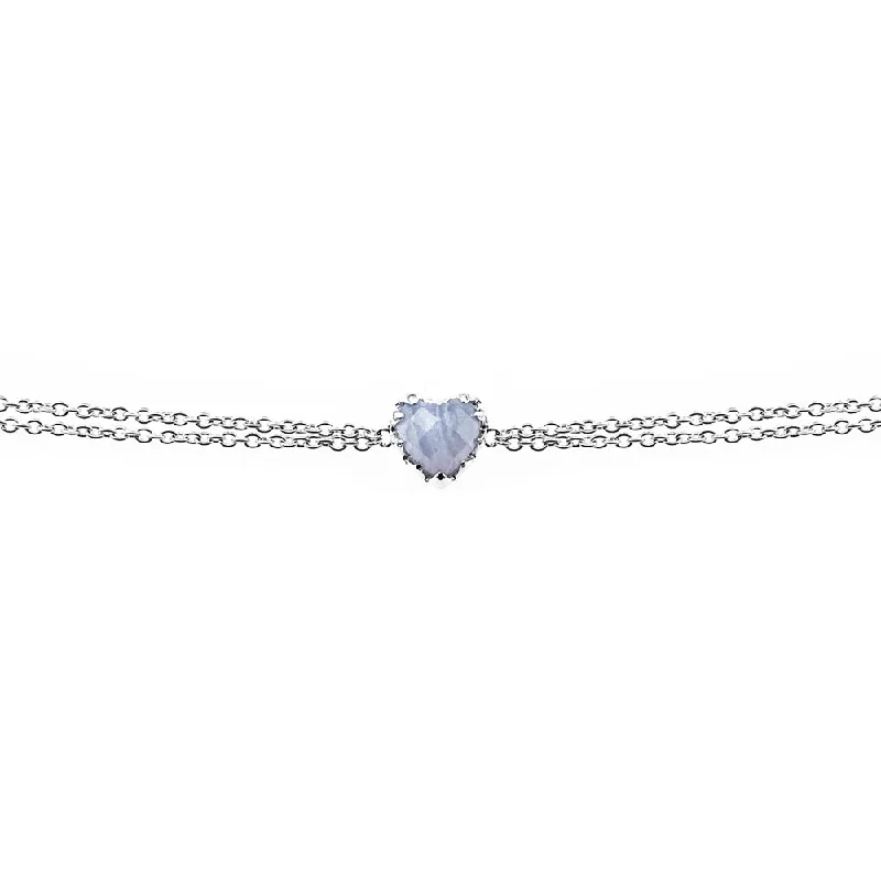 Stolen Girlfriends Club Love Claw Bracelet - Sterling Silver & Blue Lace Agate