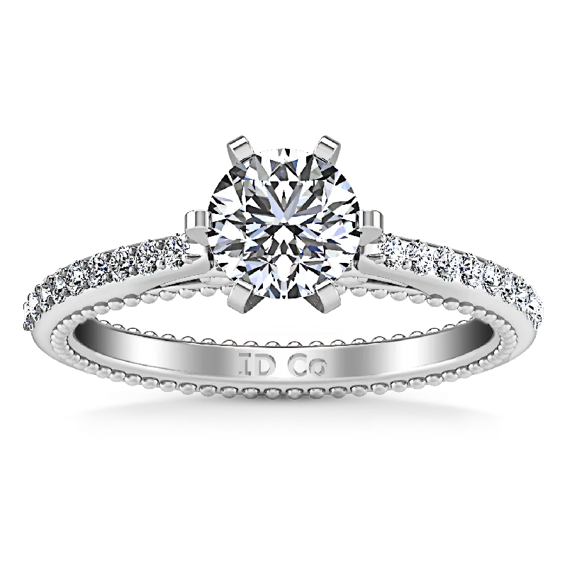 Pave Engagement Ring Embrace 14K White Gold