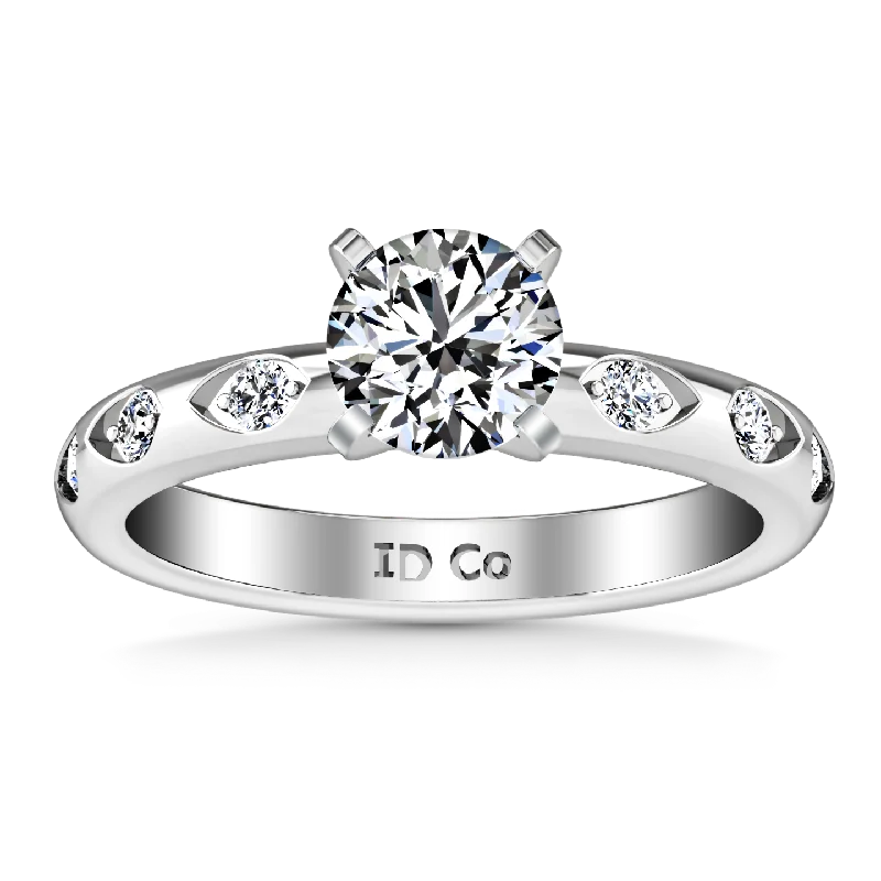 Pave Engagement Ring Jazz 14K White Gold