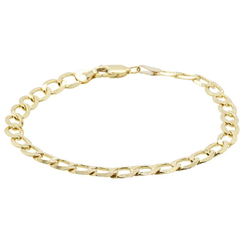 9ct Yellow Gold Bevelled Curb Bracelet