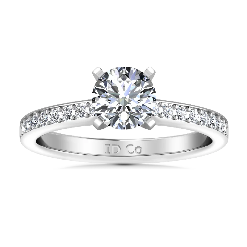 Pave Engagement Ring Belle 14K White Gold