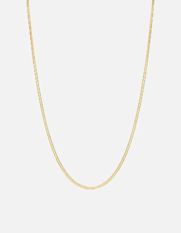 1.7mm Herringbone Necklace, Gold Vermeil