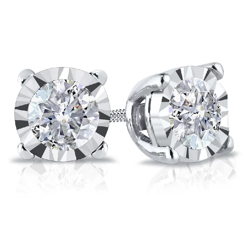 Auriya 14k Gold 5/8ct TDW Round Diamond Stud Earrings