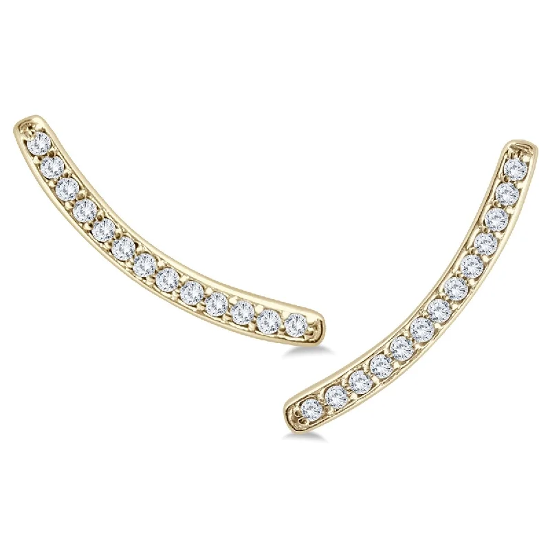 Marquee 1/8 CTW Genuine Diamond Climbing Earrings in 14K Yellow Gold