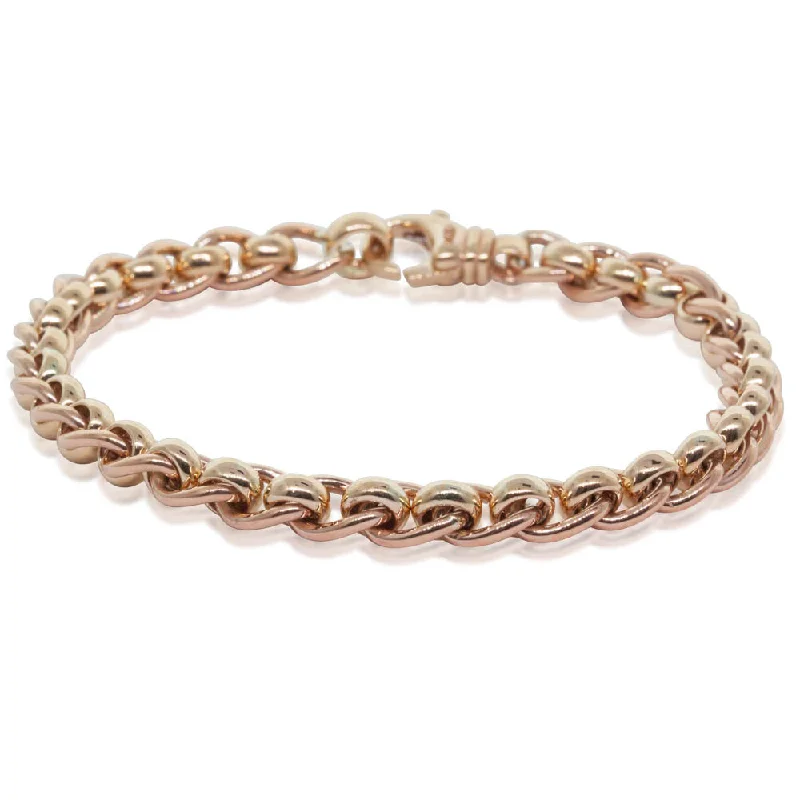 9ct Rose Gold Rollercurb Bracelet