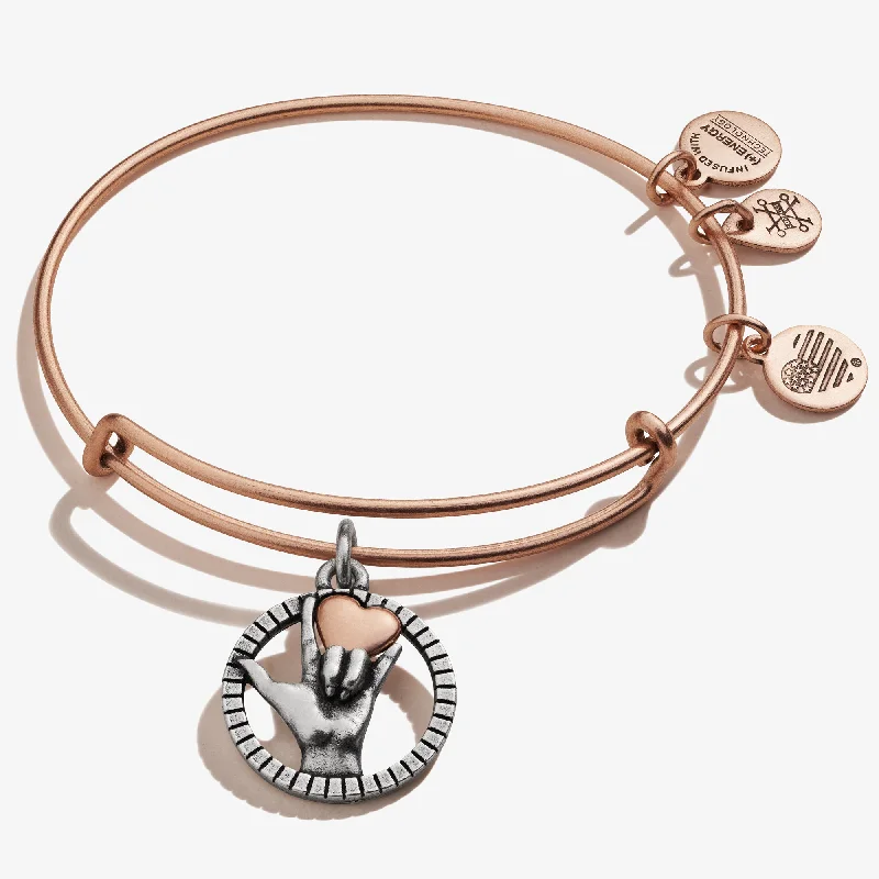 Love' Sign Language Charm Bangle