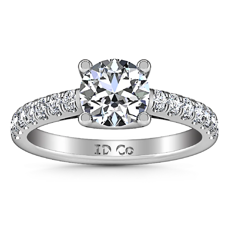 Pave Engagement Ring Zoe 14K White Gold