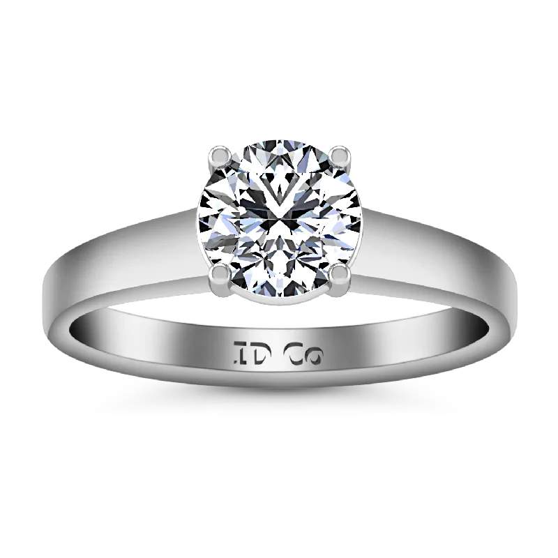 Solitaire Engagement Ring Valse  14K White Gold