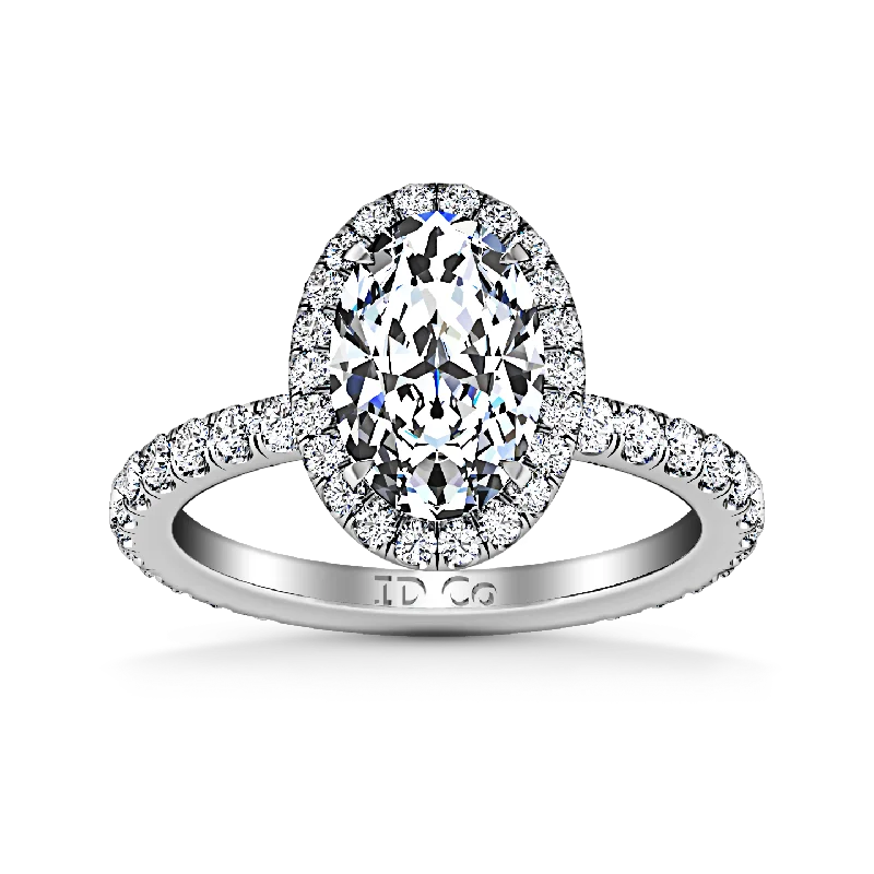 Halo  Engagement Ring Elsa 14K White Gold