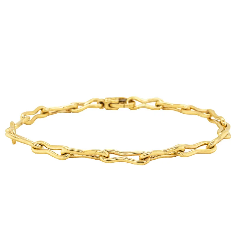 9ct Yellow Gold Pinched Link Bracelet