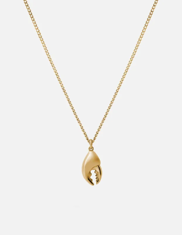 Lobster Claw Necklace, Gold Vermeil