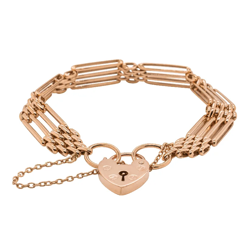 Deja Vu 9ct Rose Gold Gate Link Bracelet