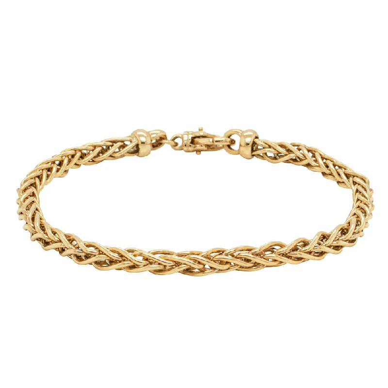 9ct Yellow Gold Fine Wheatsheaf Bracelet