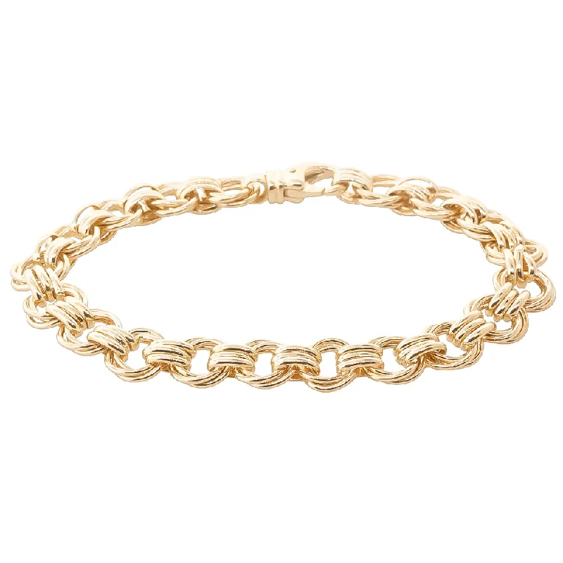 9ct Yellow Gold Triple Oval Link Bracelet