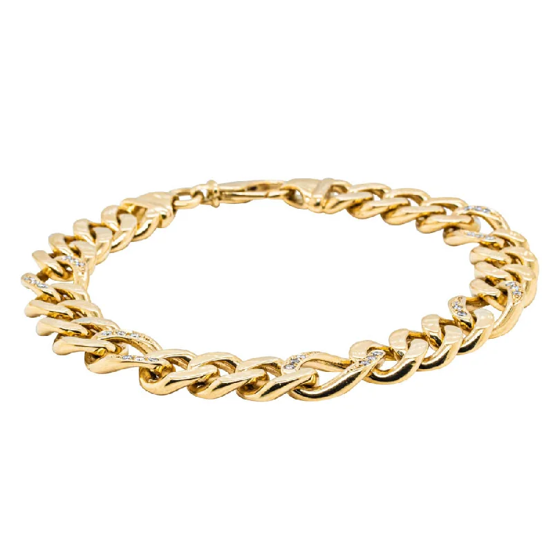 Deja Vu 18ct Yellow Gold .35ct Diamond Curb Bracelet