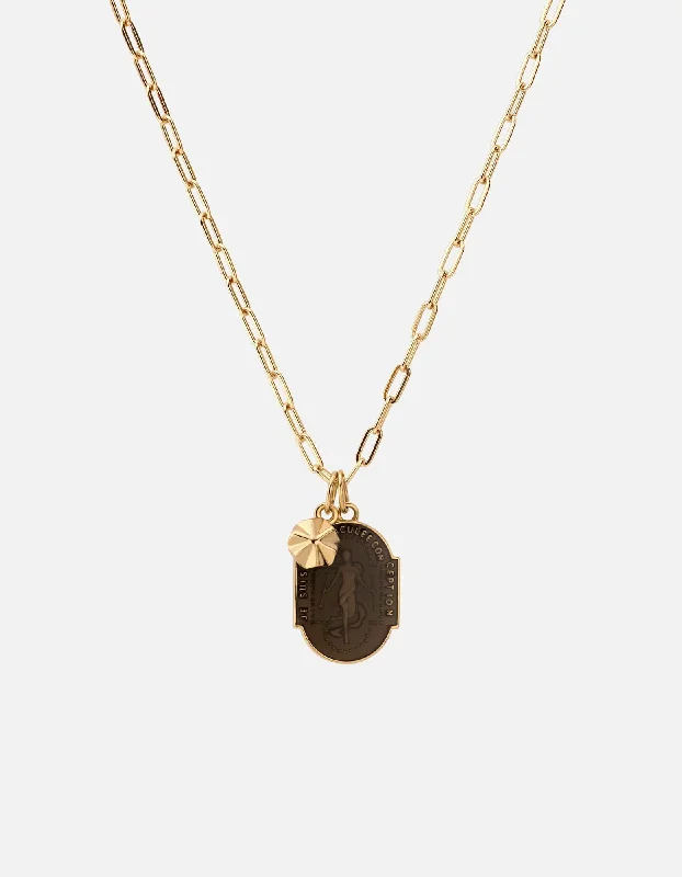 Conception Cable Chain Necklace, Gold Vermeil/Gray