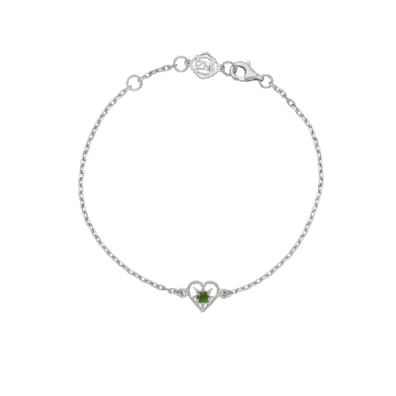 Zoe & Morgan Kind Heart Bracelet - Sterling Silver & Chrome Diopside