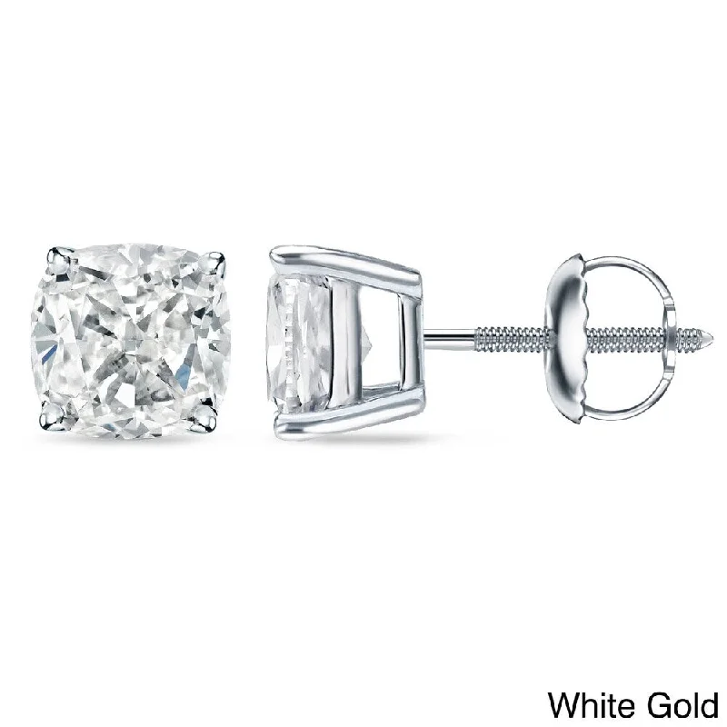 Auriya 1ctw Cushion-cut Diamond Stud Earrings 14k 18k or Platinum