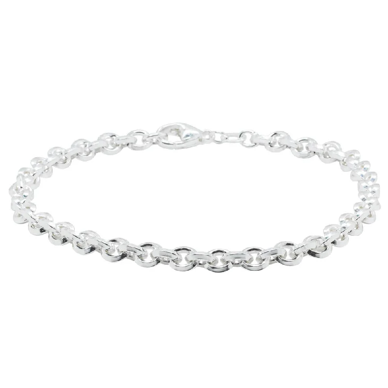 Sterling Silver Navette Link Bracelet