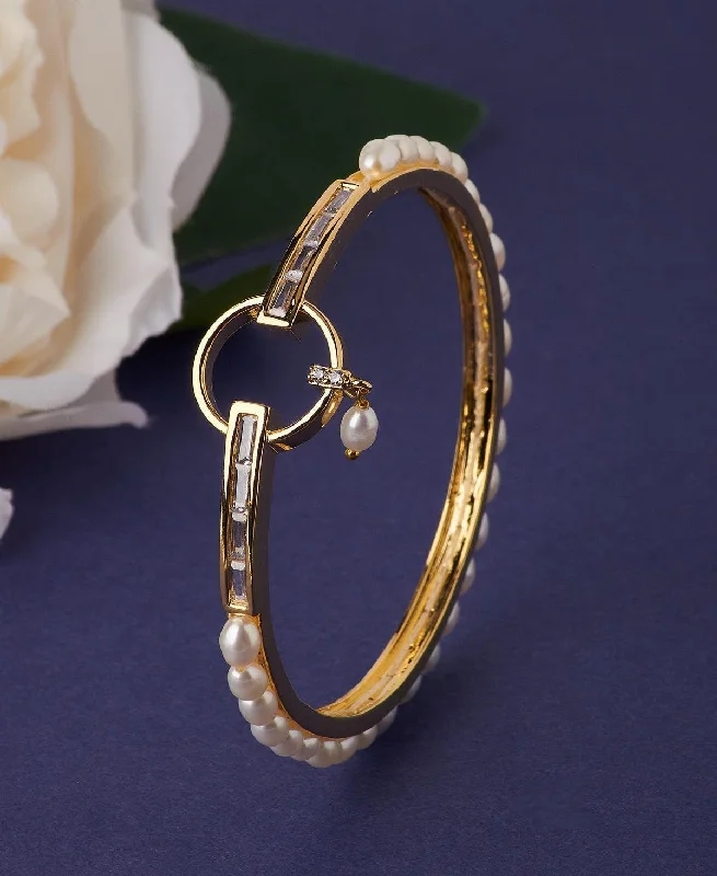 Stunning Stone Studded Pearl Bangle