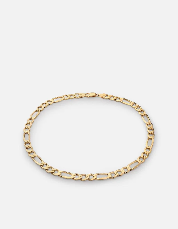 4.5mm Figaro Chain Choker, Gold Vermeil