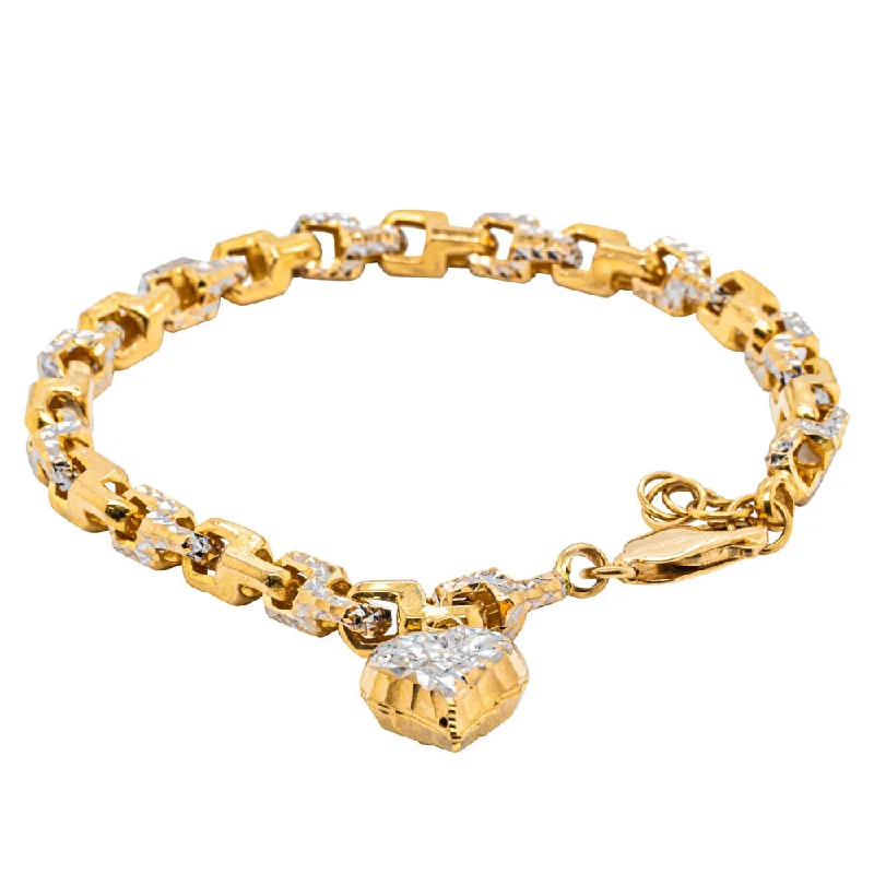 Deja Vu 23ct Yellow & White Gold Fancy Link Bracelet