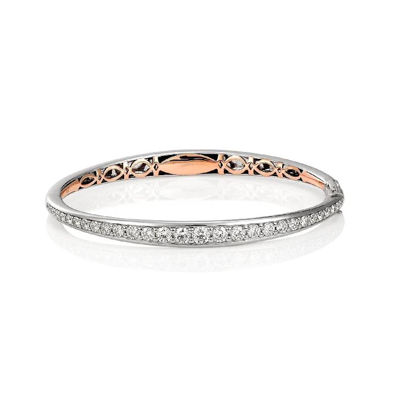 Rose & White Gold Diamond Bangle