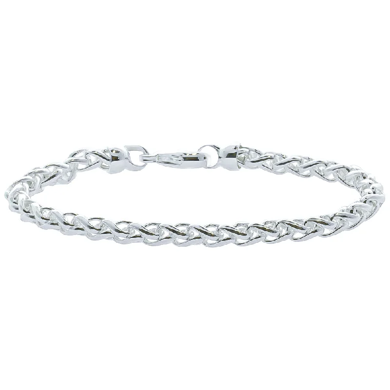 Sterling Silver Wheat Link Chain Bracelet